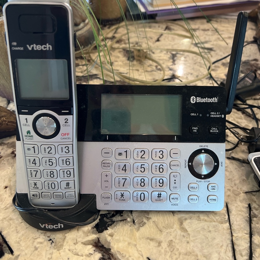 Silver and Black VoIP Home Phone with Bluetooth